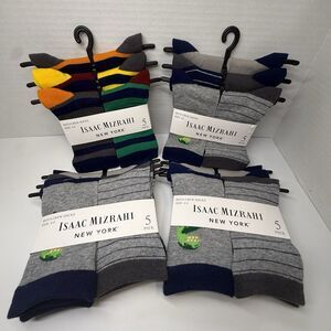 Isaac Mizrahi New York 5 Pack Boys Crew Socks Sz 4-6 Bundle Lot Of 4 Packs New